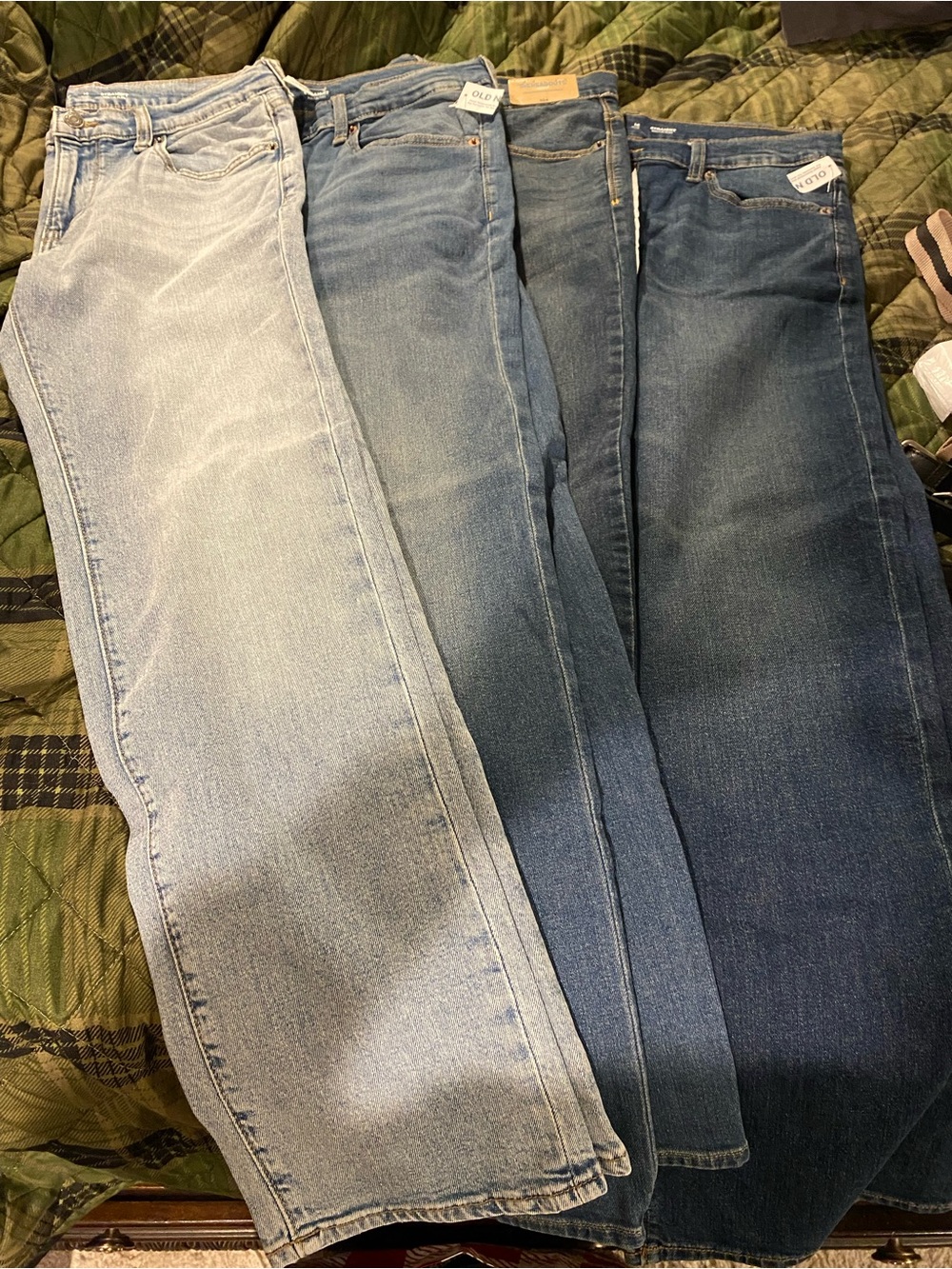 Boys size 14 Husky Straight Leg Jeans - Light to Dark Blue Washes. 4 pair. NWT